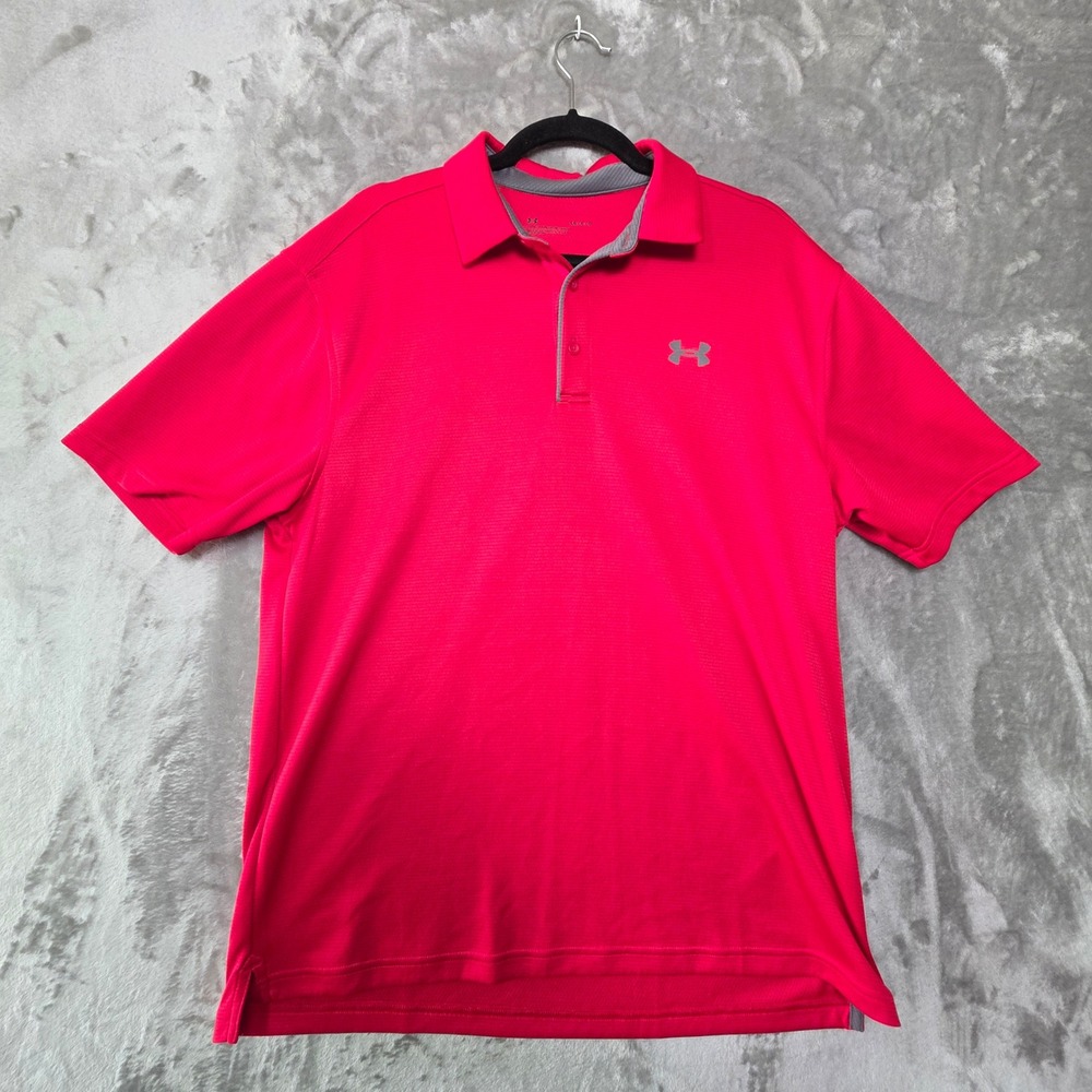 Under Armour Mens Loose Fit Performance Polo Shirt Pink Large 226SHDHXKNM4T0T